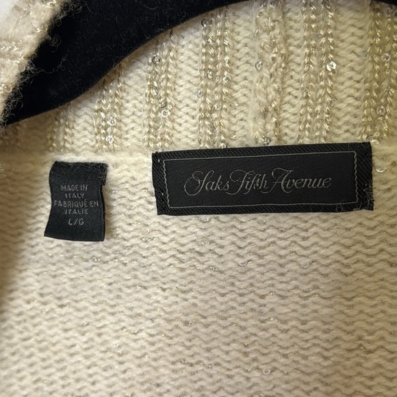 SOLD OUT Saks Fifth Avenue Cardigan Sweater with Shawl Collar and Ribbed Knit - Picture 9 of 12
